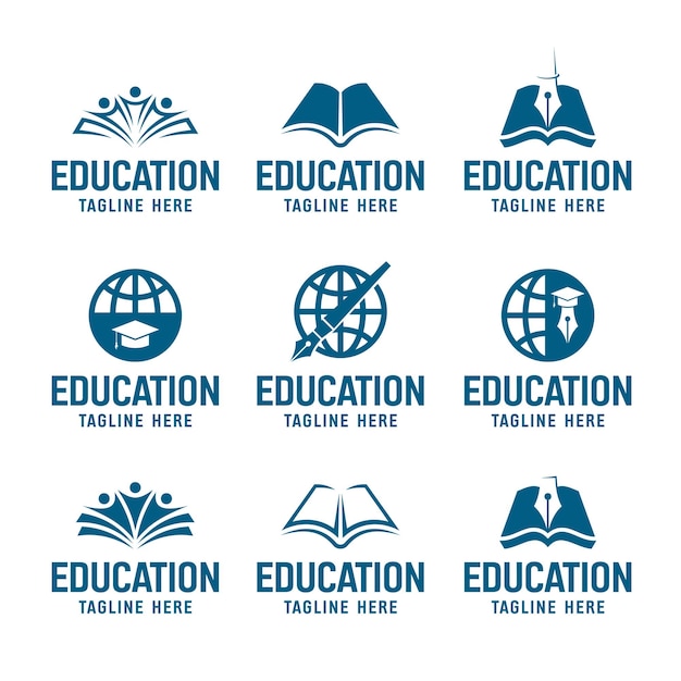 Vector graphic of education logo collection