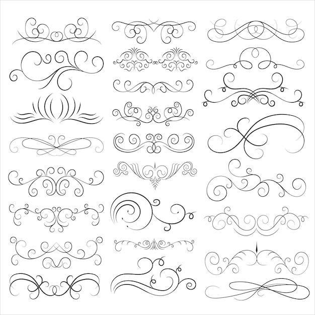 Vector graphic elements for design vector elements Swirl elements decorative illustration