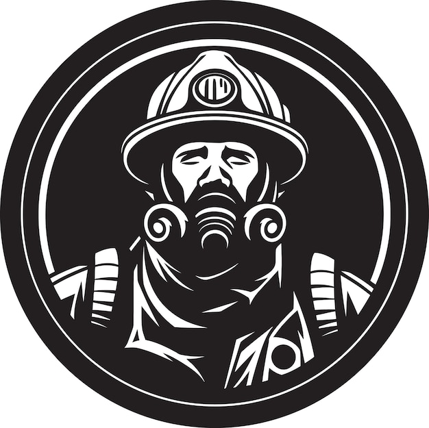 消防士のベクトルグラフィック SceneBlack ベクトル消防ツール