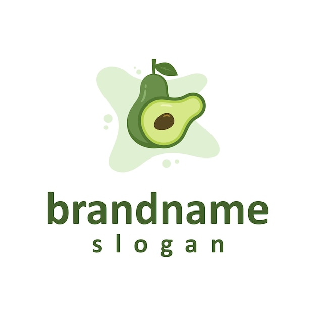 Vector graphic of fresh avocado logo design template