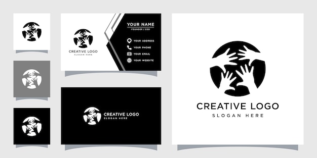 Vector graphic of hand logo design template