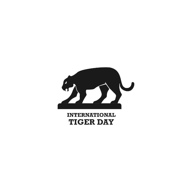 vector graphic of happy international tiger day logo