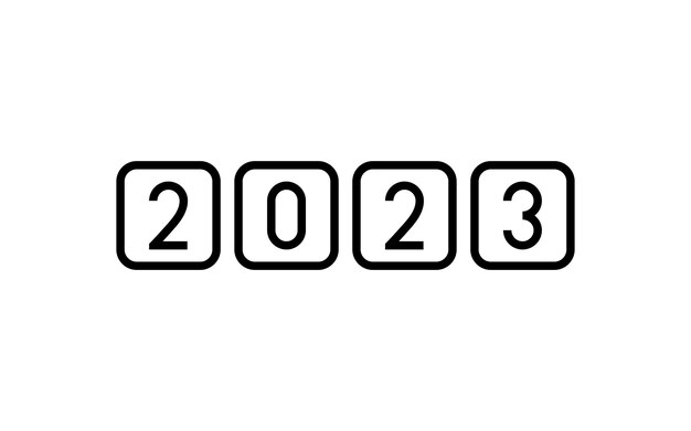 新年あけましておめでとうございます 2023年ロゴ デザイン テンプレートのベクター グラフィック