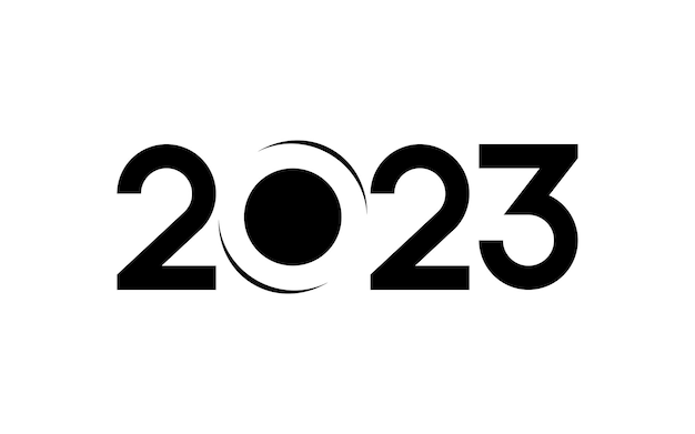 Vettore grafica vettoriale del modello di progettazione del logo del felice anno nuovo 2023