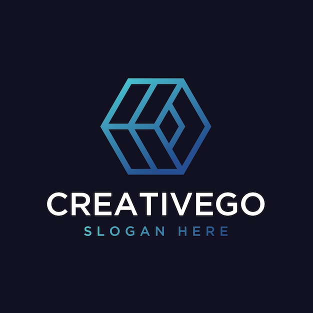 Vector graphic of hexagon logo design template