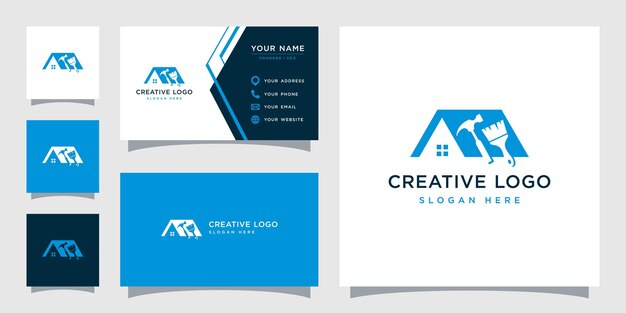 Vector graphic of home repair logo design template