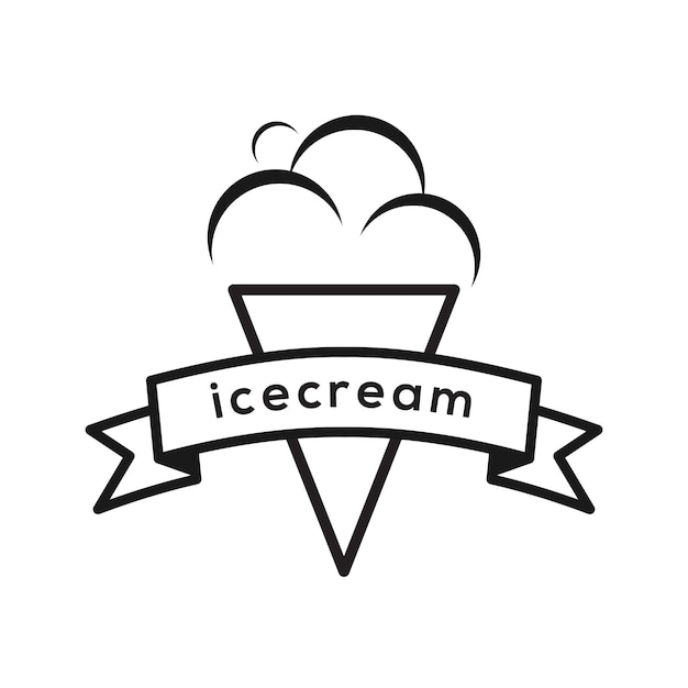아이스크림 로고 디자인 서식 파일의 벡터 그래픽