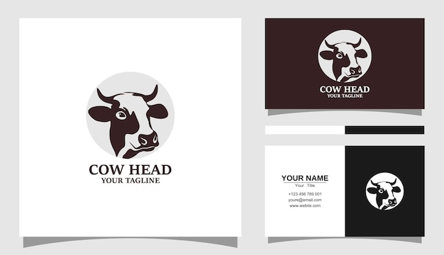 Vector graphic illustration of cow head logo