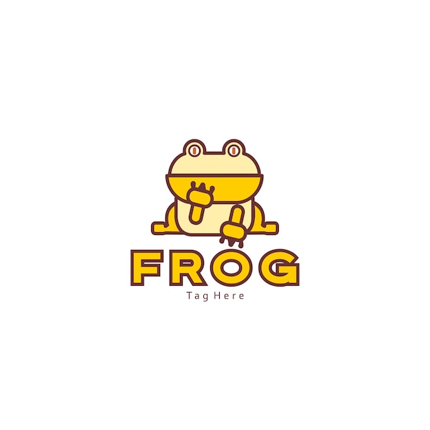 Vector graphic illustration of frog icon and frog logo.