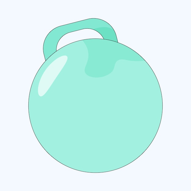 Vector graphic illustration of a green fitball