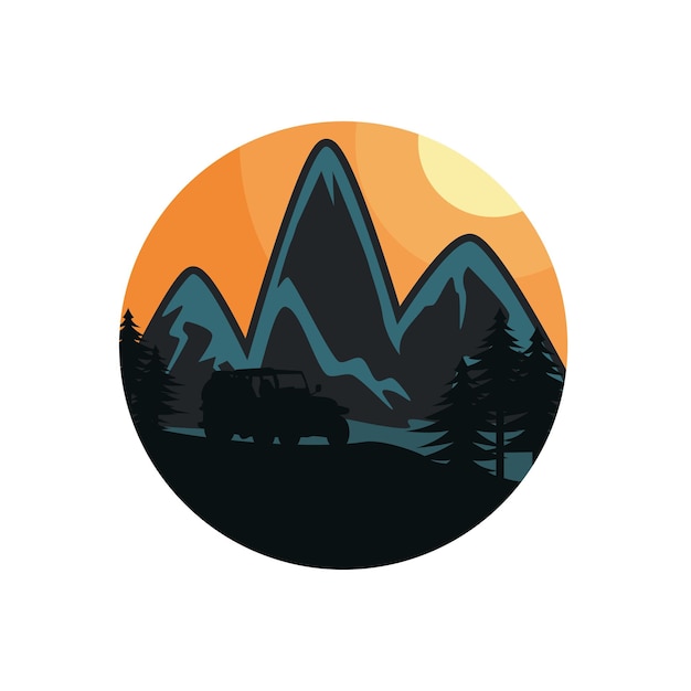 Vector graphic illustration of mountain use for or good for t shirt logo outdoor adventure elem