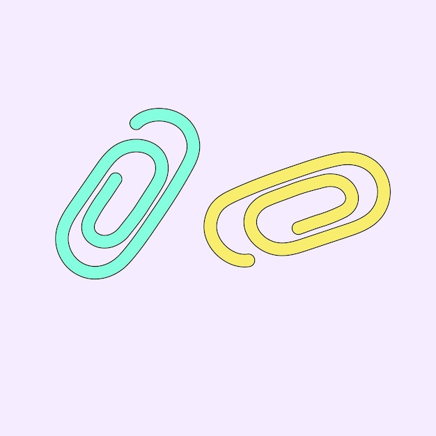 Vector vector graphic illustration of paper clips on a pink background