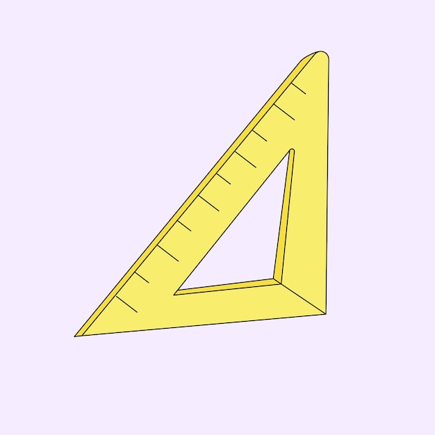 Vector vector graphic illustration of a yellow ruler on a pink background