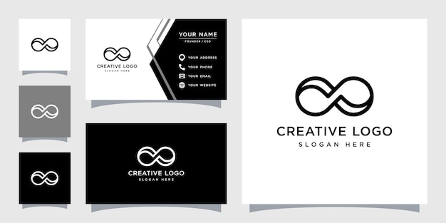 Vector graphic of infinity logo and business card design template