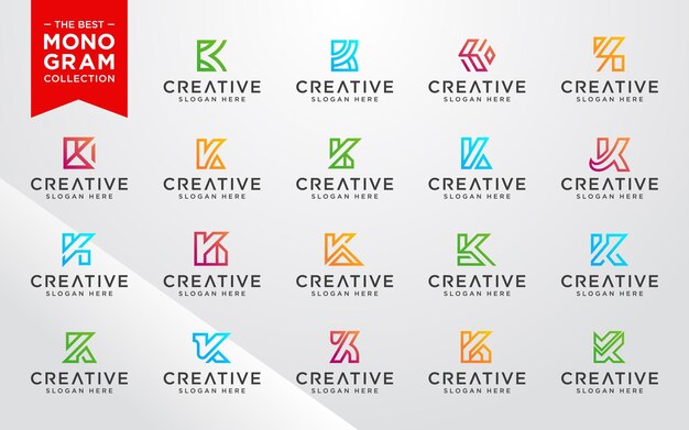 Vector graphic of initial K set logo design template