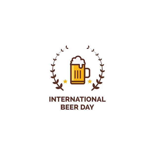 Logo della giornata internazionale della birra grafica vettoriale