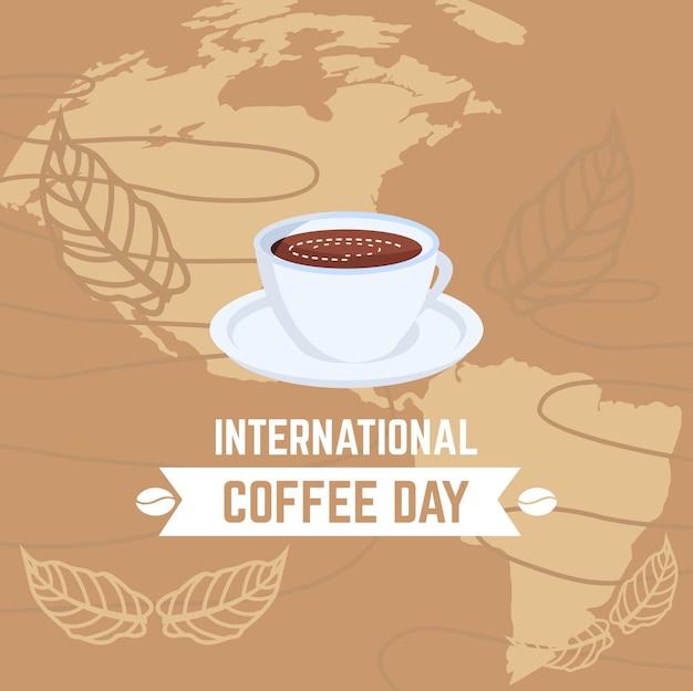 Vector graphic of international coffee day logo. vector greeting design international coffee day.