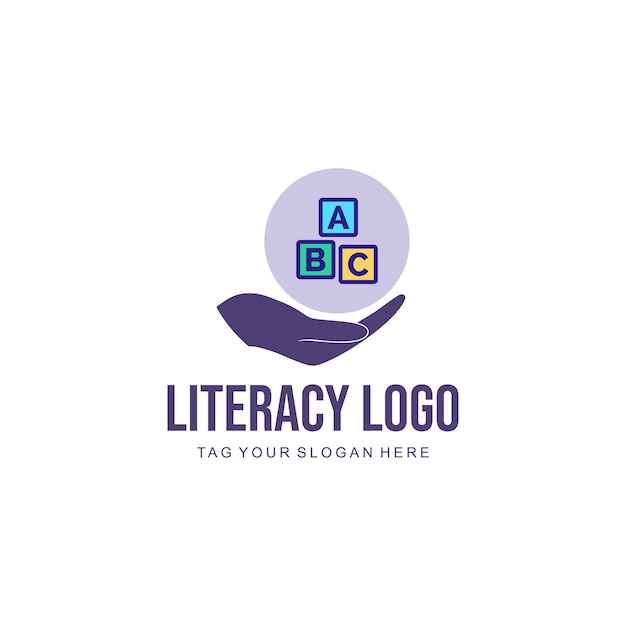 ベクトル グラフィック リテラシーのロゴ。世界国際識字デーのロゴ