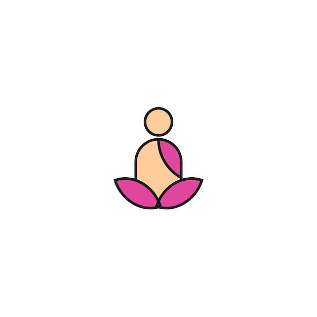 Vettore grafico logo meditazione yoga musulmano