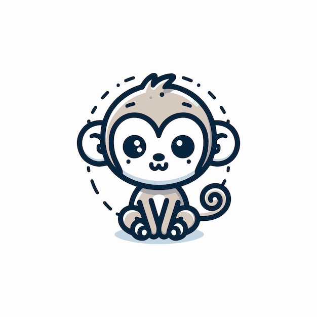 Vector graphic of a lovable monkey