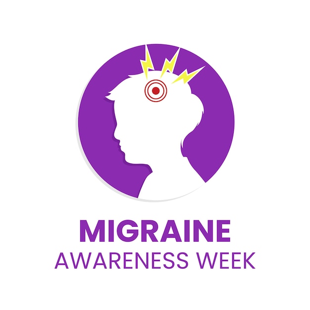 Vector graphic of migraine awareness week flat design