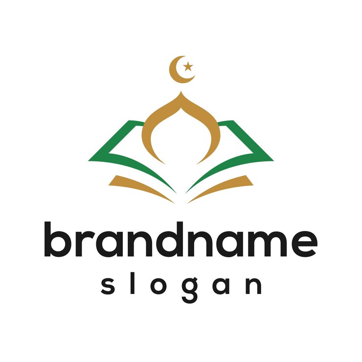 वेक्टर vector graphic of mosque combined with book logo design template