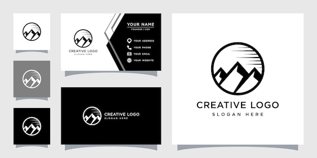 Vector graphic of mountain logo design template