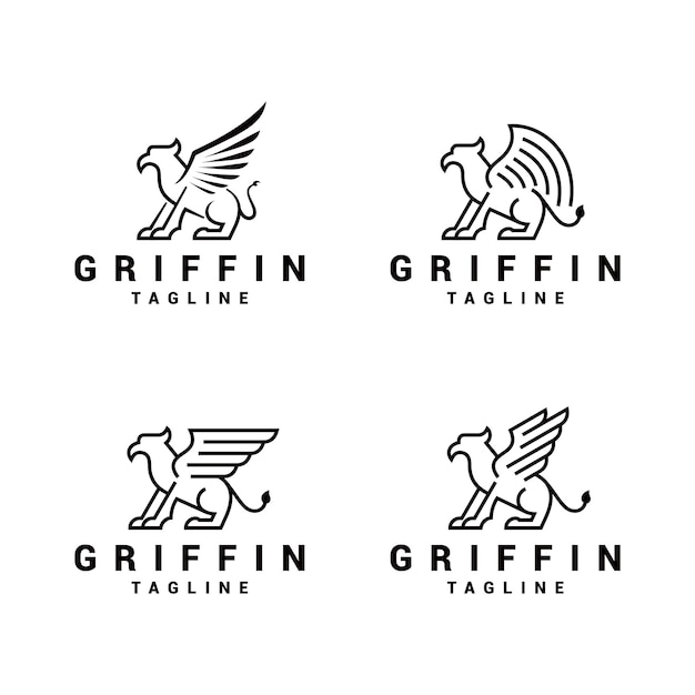 Vector graphic of mythical griffin logo design template