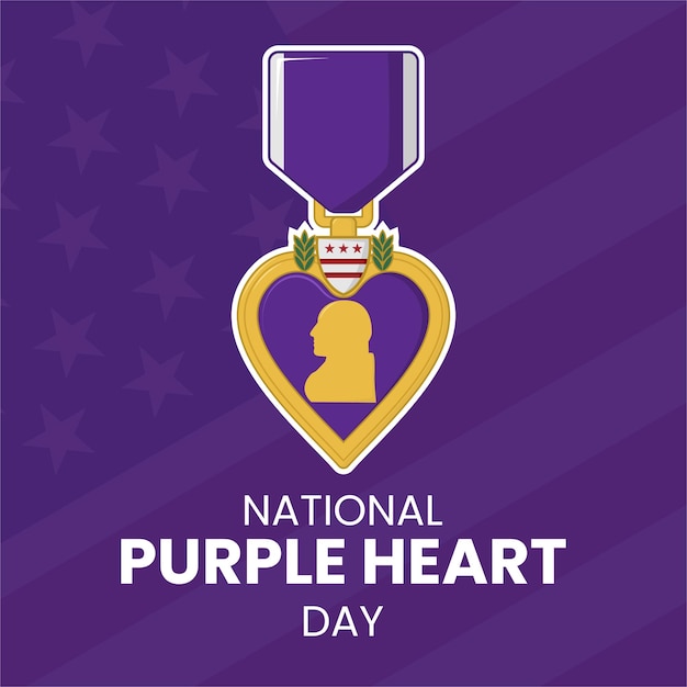 Vector graphic of national purple heart day