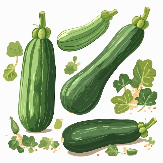 그림자를 가진 Courgette의 터 그래픽