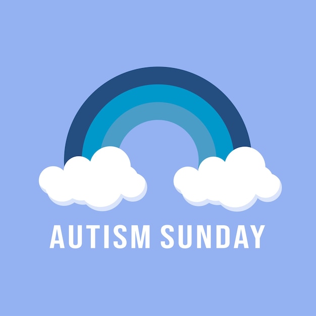 벡터 자폐증의 터 그래픽 일요일 의식의 날