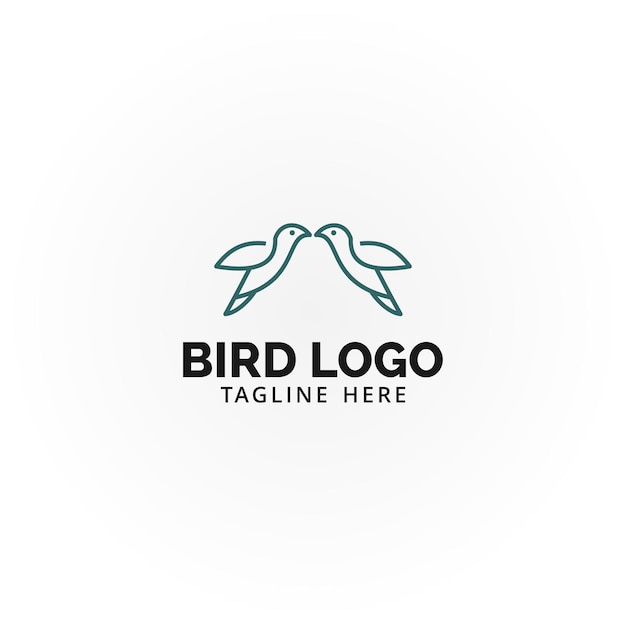 鳥のロゴのデザインと鳥のアイコンのベクトルグラフィック
