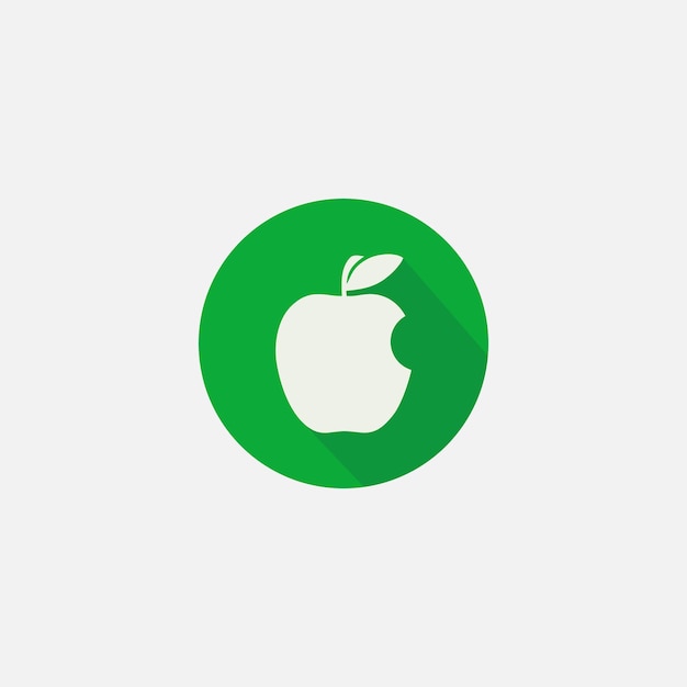 Векторная графика иконы укушенного яблока