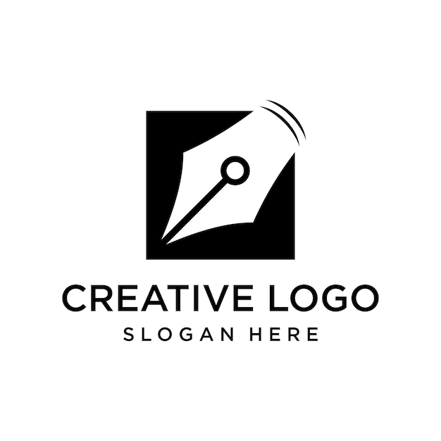 Vector graphic of pen logo design template