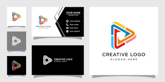再生メディアのロゴのデザインテンプレートのベクトルグラフィック