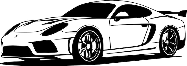 Vector Graphic of a Racing Car Capturing the Essence of Speed and Performance Futuristic Black Vehic
