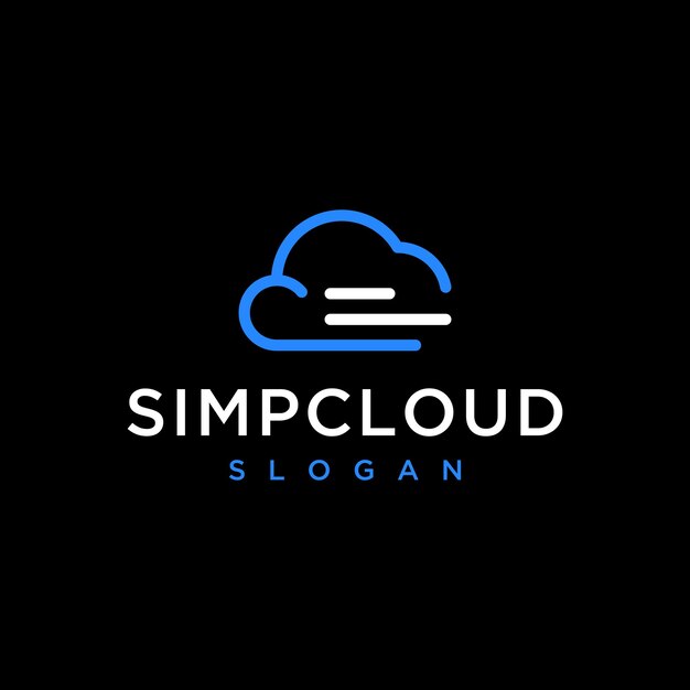 Vector graphic of simple cloud logo design template