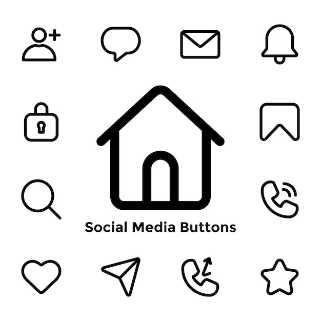 Vector graphic of social media buttons good for user interface new application etc