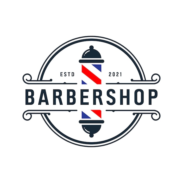 Vector graphic of vintage barbershop logo