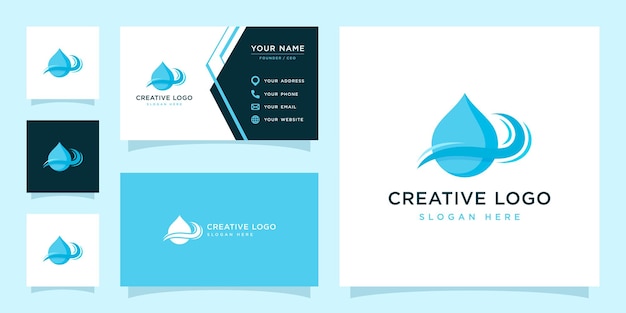 Vector graphic of water drop logo design template