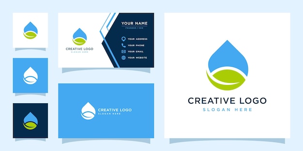 Vector graphic of water drop logo design template