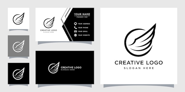 Vector graphic of wing logo design template