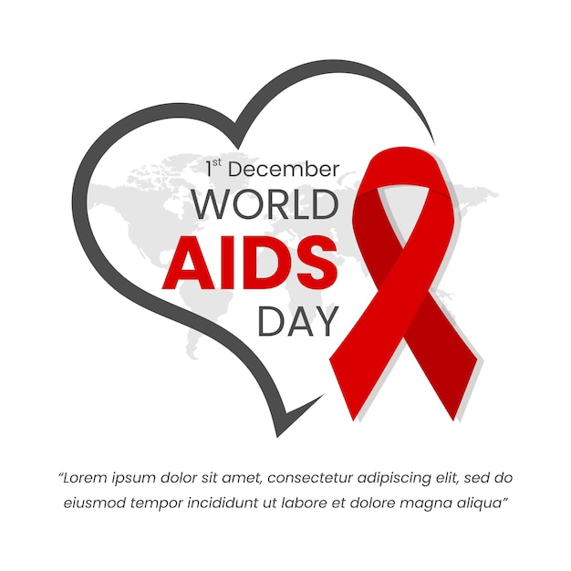 Vector graphic of World AIDS Day 1st December World Aids Day poster