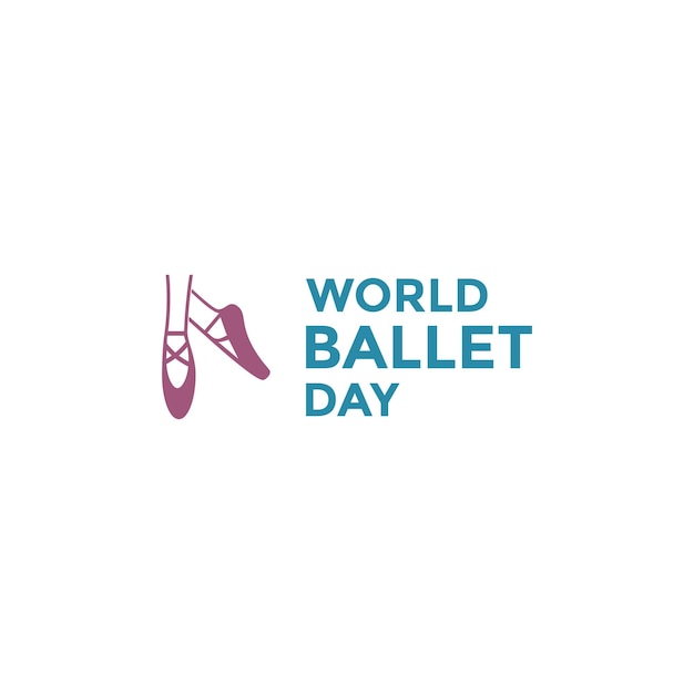 Grafica vettoriale del logo della giornata mondiale del balletto con l'icona delle scarpe da ballo.