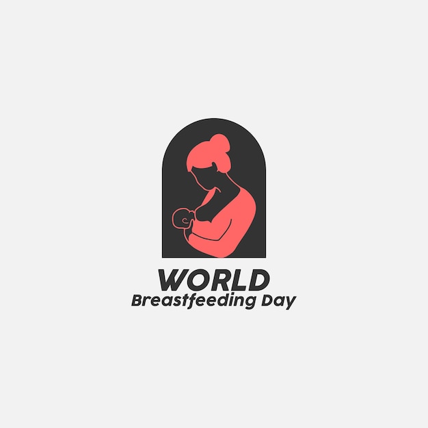 세계 모유 수유의 날 로고와 세계 모유 수유의 날 아이콘의 벡터 그래픽