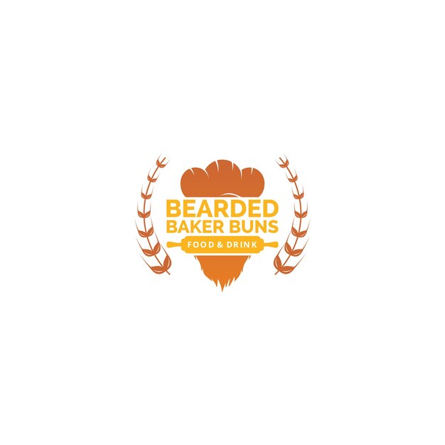 vector graphics of bearded bakery industry shop logo