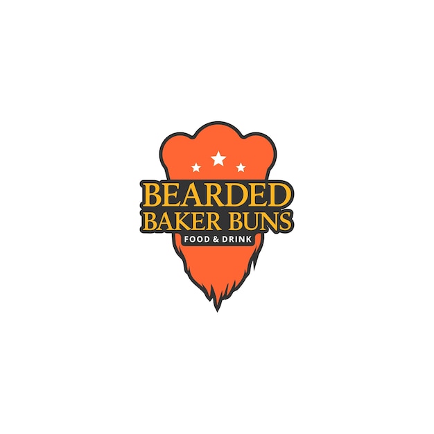 vector graphics of bearded bakery industry shop logo