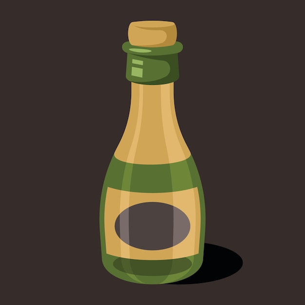 Vector Graphics Of A Bottle With Cork Cap Isolated On Transparent Background