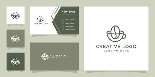 Vector graphics of coffee and cup logo design template