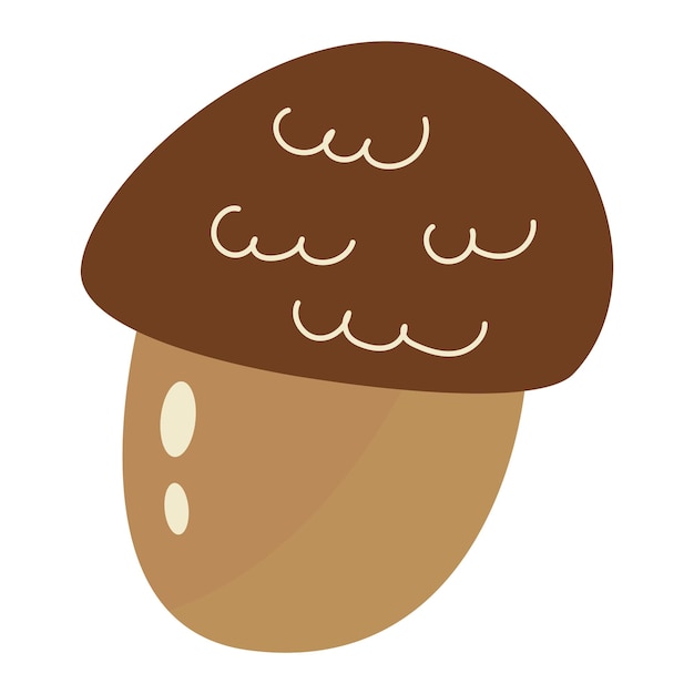vector graphics in flat style isolated on white background illustration of a handdrawn acorn